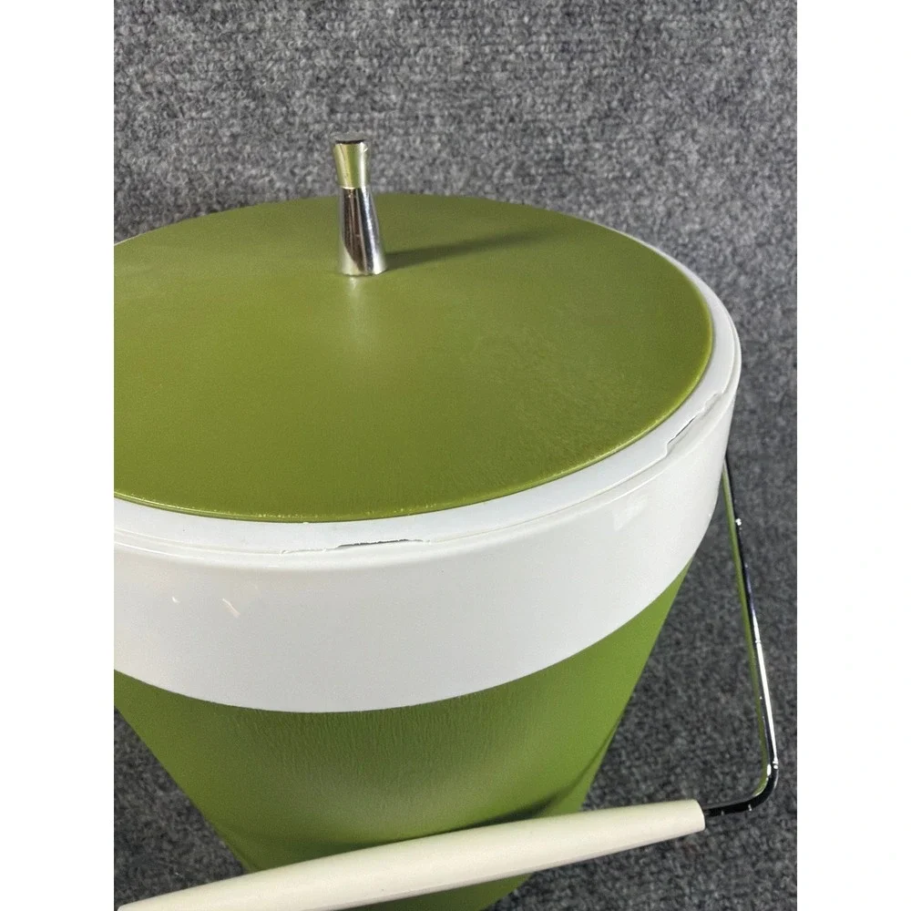 Vintage West Bend Avocado Green Ice Bucket Mid Century Modern MCM Made in USA